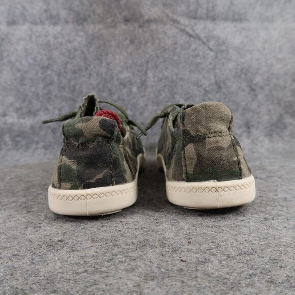 Time and Tru Shoes Womens 7 Casual Sneakers Slip On Flats Camo Stretch Green - Picture 5 of 13